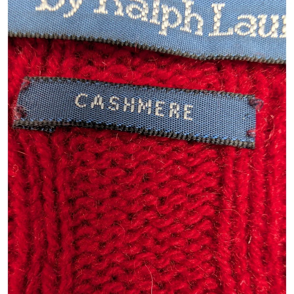 Polo Ralph Lauren Iconic Cable Knit Cashmere Sweater Men XXL Red Timeless Staple